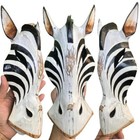 Vintage Zebra Mask Wall Hanging Tribal African Decor Animal Sculpture Room Art