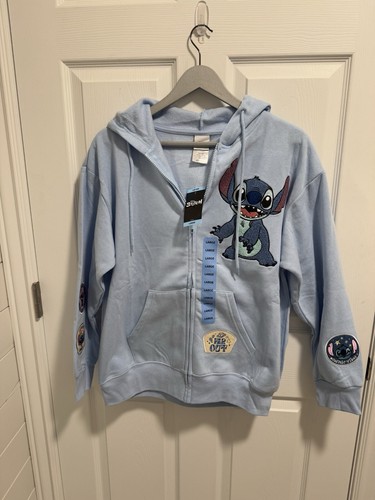 Disney Stitch Women's Soft Full Zip Long Sleeve Hoodie L Large