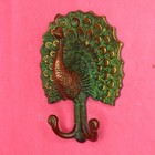 Antique Repro Handmade Brass Peacock Shaped Wall Mounted Cloth Towel Key Hanger