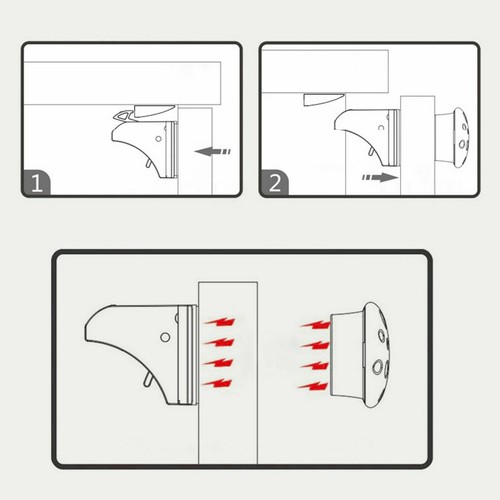 Unsichtbar magnetisch Baby Kind haustiersicher Schrank Tür Schublade Sicherheitsschloss Haken  - Bild 7 von 12