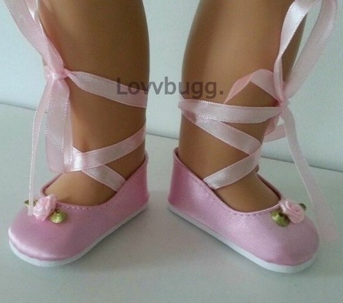 Zapatos planos coloniales de muñeca Felicity rosa rosa rosa para niña americana de 18" ENVÍO GRATUITO AGREGA - Imagen 4 de 24