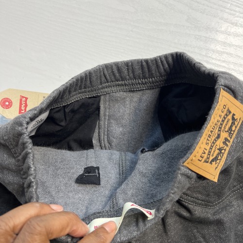 Levis Knit Jogger Boys Medium Gray Fleece Cuffed Ankle New - Picture 13 of 15