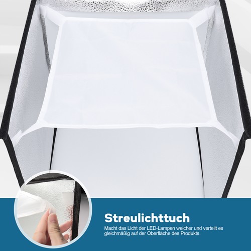 Fotostudio Set 32 x 32 x 32cm CRI 95+ LED-Fotobox Profi Faltbares Fotostudio - Bild 9 von 9