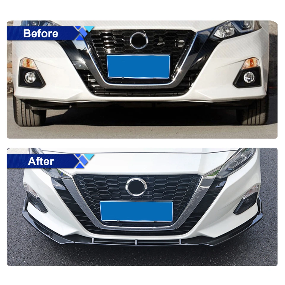 Custom For Nissan Altima 2019-2024 Front Bumper Lip Front Splitter Chin Glossy Foto 2 de 4