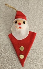 Vintage Santa Ornament Japan Felt Styrofoam