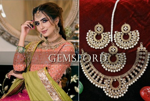 Diseñador Indio Paquistaní Novia Mehndi Joyería Pendiente Tikka Pulsera Tobilleras - Imagen 16 de 26