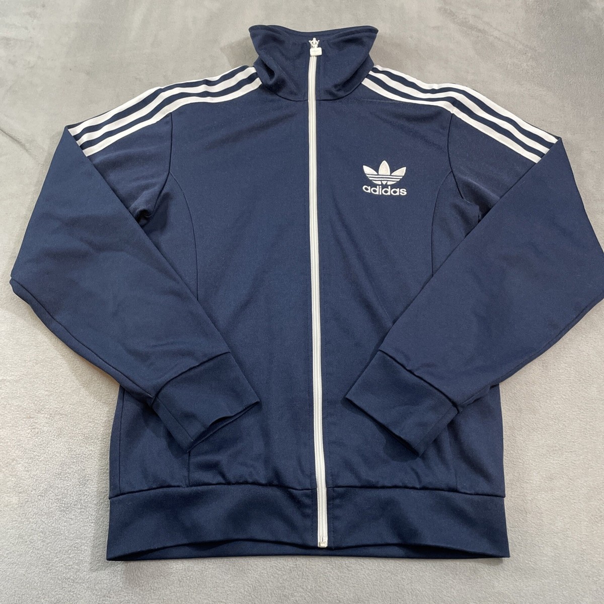 Adidas Jacket Mens 95 Medium Blue Track Zip Stripe Y2K