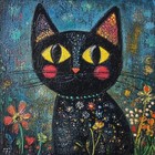 Fliesenaufkleber 10X10 cm für Küche und Bad - Fliesenfolie Katzen Motiv