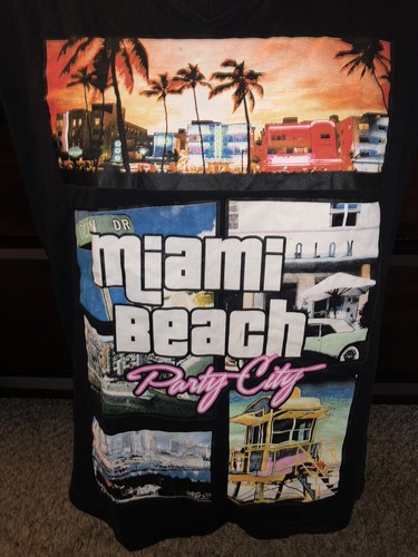Miami Beach Party City Shirt Video Game Black Size SMALL - Picture 3 of 7