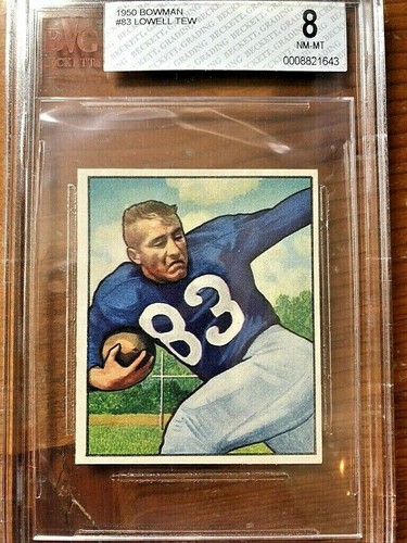 1950 Bowman Football Card #83 Lowell Tew BVG 8 - Bild 1 von 5