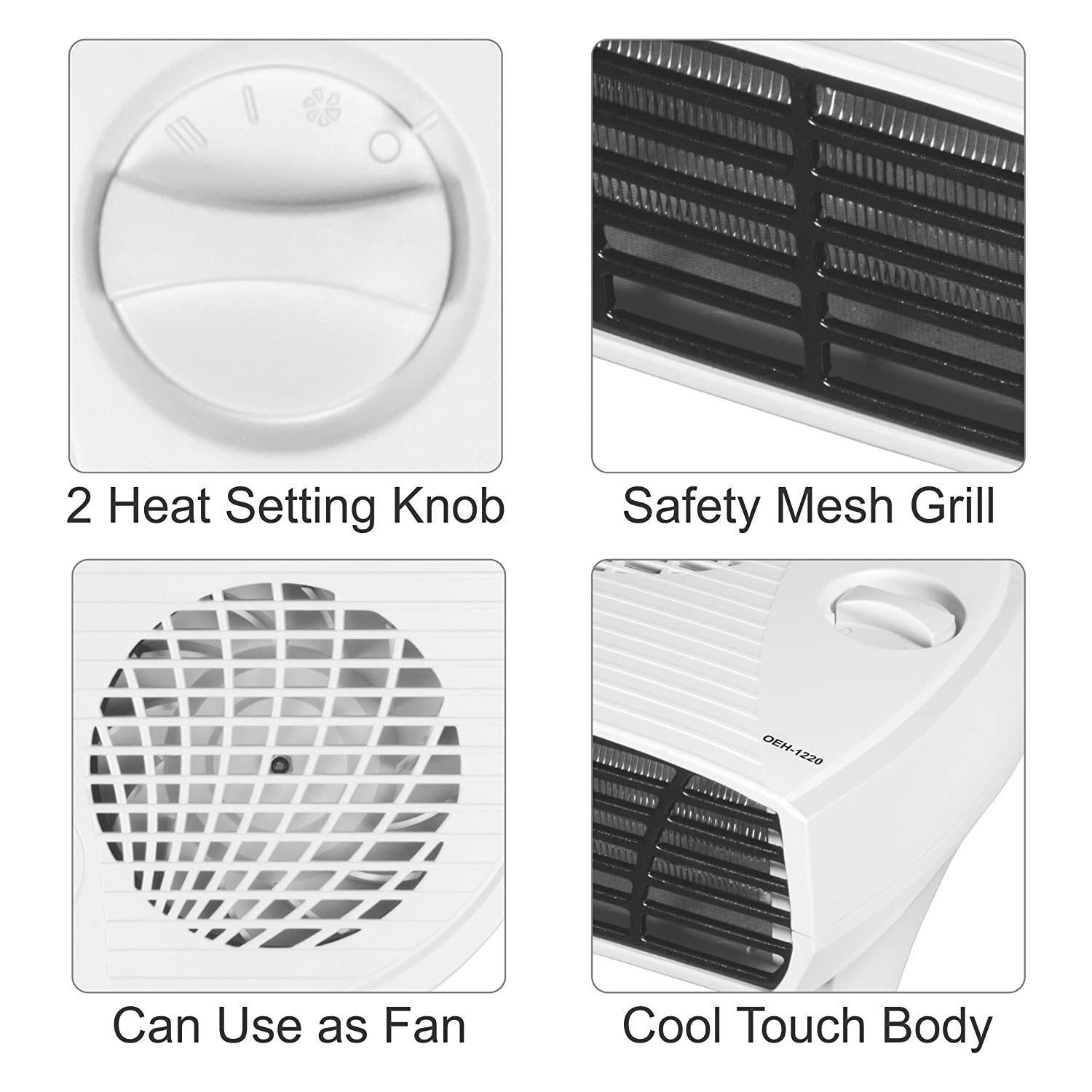 Orpat 2000-Watt Fan Heater(OEH-1220-White) 3 Pin Plug type Room Heater-Free  Ship | eBay