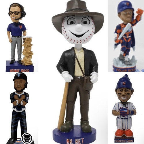 NY METS 5 BOBBLEHEAD SET SGA MR MET FRANCISCO LINDOR PETE ALONSO MARTE HOWIE ROS