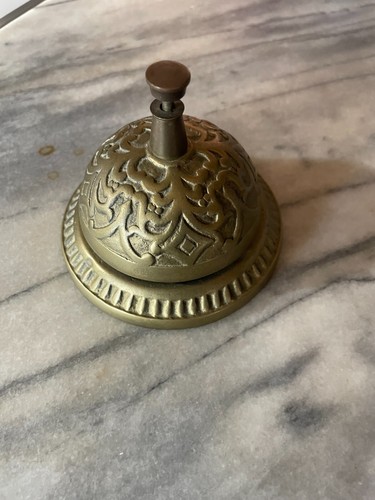 Vintage Messing verzierte Hotel Rezeption Glocke ~ Bellhop Verkauf Service Theke Glocke - Bild 2 von 2