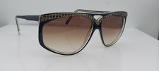 Vintage BerDel 8592 Black Gold Oval Sunglasses Italy FRAMES ONLY
