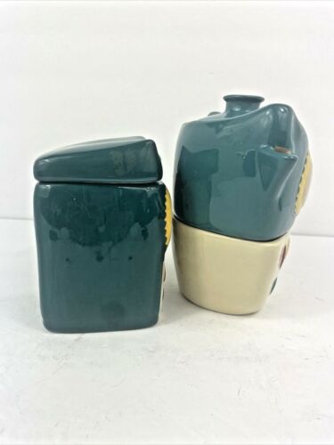 Tea Set for One TEAL OWL Teapot Cup and Teabag Holder MSRF DESIGN STUDIO - Picture 3 of 6