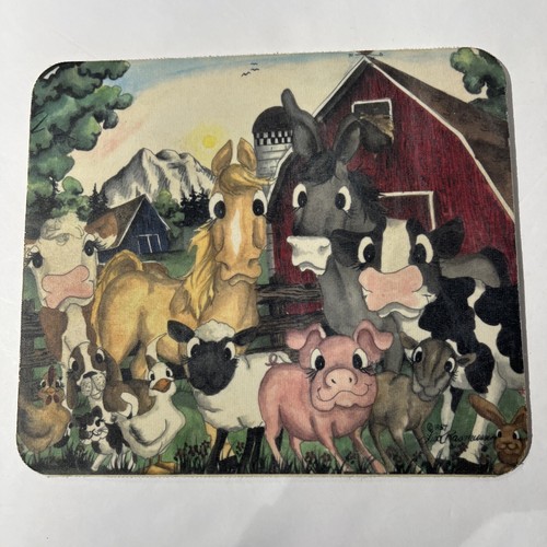 LISA RASMUSSEN computer mouse pad SIP OF SEATTLE COWS non-slip 9-1/2 x 7-1/2 IN - 第 1/5 張圖片