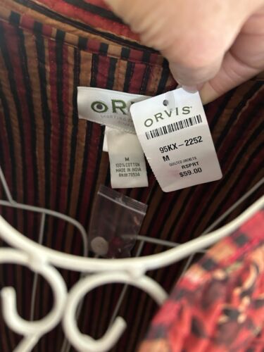 Giacca blazer cappotto trapuntato Orvis taglia M India righe batik reversibile nuovo con etichetta - Foto 4 di 5
