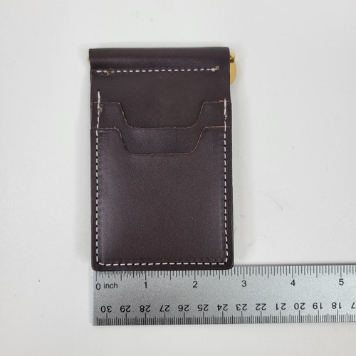 Wallet Bifold with Money Clip Handcrafted Leather Brown Cantered Exchange USA - Picture 5 of 5