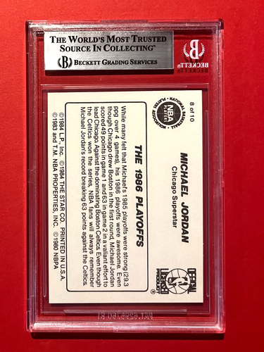 Michael Jordan 1986 Star - 10 card Set with BGS Graded High - Ex-Mint or Better - Bild 17 von 21