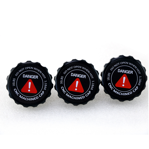 Billet Notch Grip Radiator Cap CNC Machined Anodize 16 lb Round 1.1 bar Aluminum - Picture 10 of 10