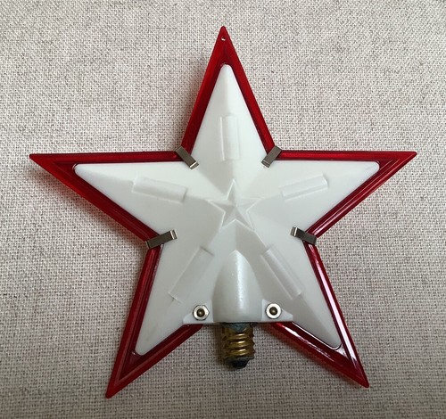 Vintage Paramount Plastic Christmas Tree Top Topper 5 Point Star #735 Works! - Picture 6 of 6