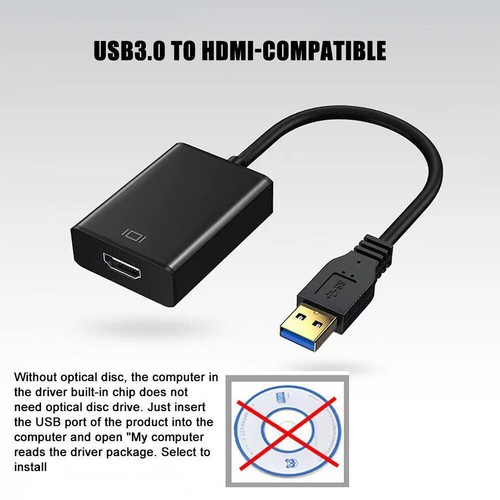 USB 3.0 zu auf HDMI Für Laptop PC HDTV HD 1080P Videokabel Adapter Konverter - Bild 5 von 11