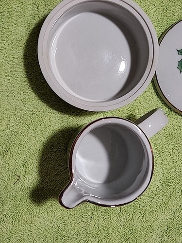 Holiday Hostess Christmas Tree and Holly Sugar & Creamer Set - Picture 3 of 6