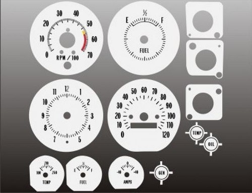 White Face Gauges for 1970-1972 Chevrolet Monte Carlo El Camino SS - Picture 1 of 4