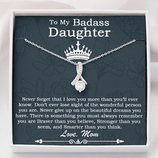 To My Badass Daughter Necklace From Mom, Badass Daughter Necklace Birthday