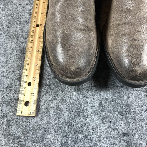 Stivaletti Born Boots donna taglia 7,5 M pelle tortora stivaletti moto fibbia zip laterale - Foto 10 di 15