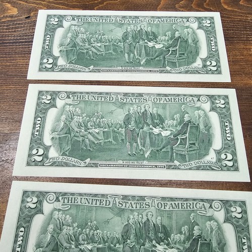 Two Dollar Clemson Tiger Paw Stamped Note LOT OF 5 SEQUENTIAL BILLS Fed Reserve - Picture 15 of 18