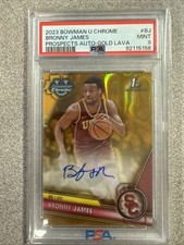 2023  Bowman U Chrome Bronny James Auto Gold Lava Auto Rc #50/50 Psa 9 POP 1