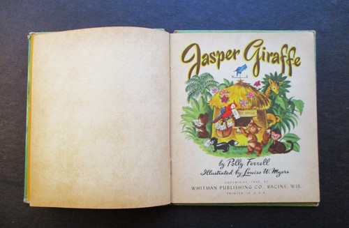 JASPER GIRAFFE   Whitman Tell a Tales 1949  Polly Ferrel parrot post office VG - Bild 2 von 7