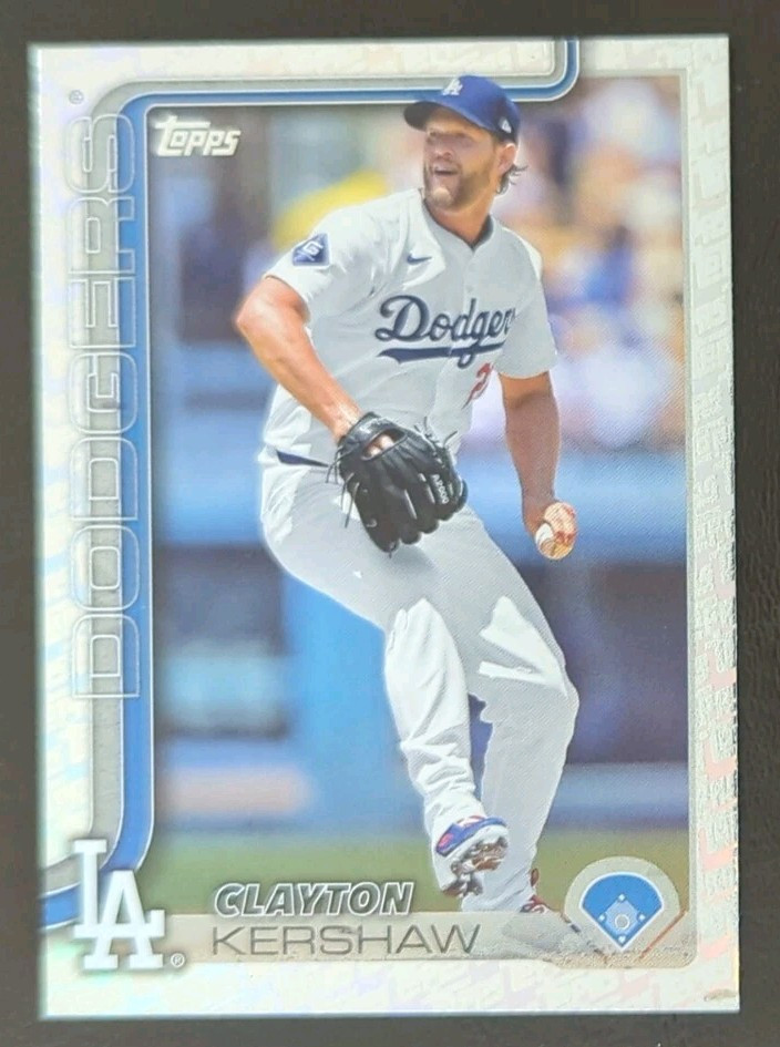 2025 Topps Series 1 Clayton Kershaw Topps Foil Pattern Parallel #146