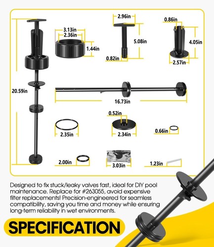 263055 Piston Shaft Assembly Replacement Kit for Pentair PVC Slide Pool FNS Plus - Picture 7 of 9