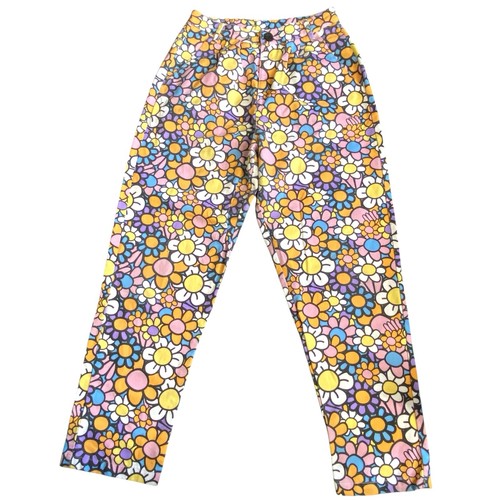 Lazy Oaf All The Flowers Peggy Pants Bold Print Mod Retro Floral Cotton Size 8 - Picture 4 of 20