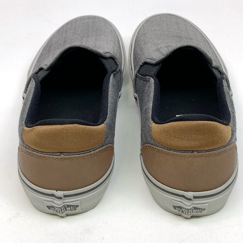 Vans Asher Deluxe Skate Shoes 8.5 Gray Slip-On VN0A5HTUY30 Comfort Textile NEW - Picture 4 of 7