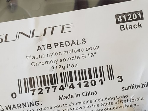 Pair Of SUNLITE ATB Black Nylon Bike Pedals 9/16" Chromoly Spindle 318g Bicycle - Picture 6 of 6