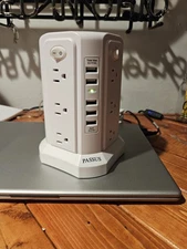 NEW Without Box PASSUS Surge Protector Power Strip Tower 10FT Cord 12 Outlets