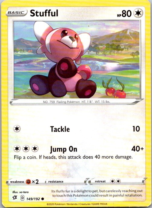 Stufful 149/192 Common Rebel Clash Pokemon Moderately Played