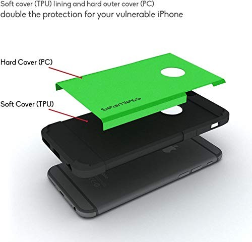 iPhone 6 Case-Cover 4.7 Inch+Tempered Glass Protector, Best for Apple Green - Photo 6 sur 7