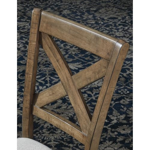 Moriville Modern Farmhouse 19" Upholstered Dining Room Chair, 2 Count, Brown - Picture 8 of 9