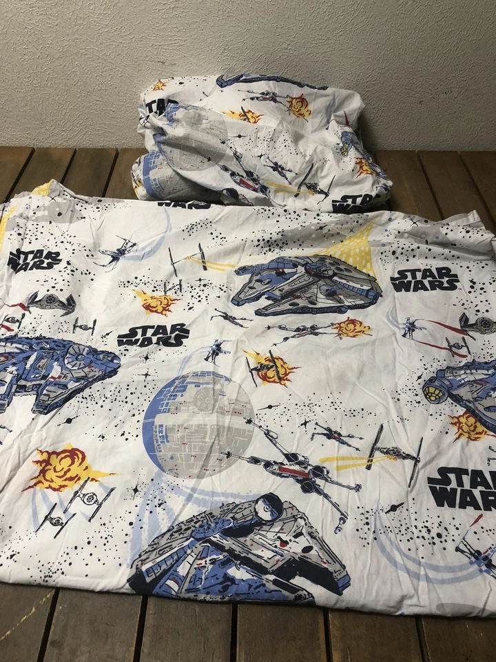 Pottery Barn 儿童星球大战千禧年法尔康平张床笠双尺寸 2 件 — 第 2/4 张图片