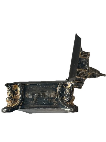 The Capitol Washington DC Metall Schmuckschatulle Schmuck aufklappbar Vintage versilbert - Bild 10 von 11