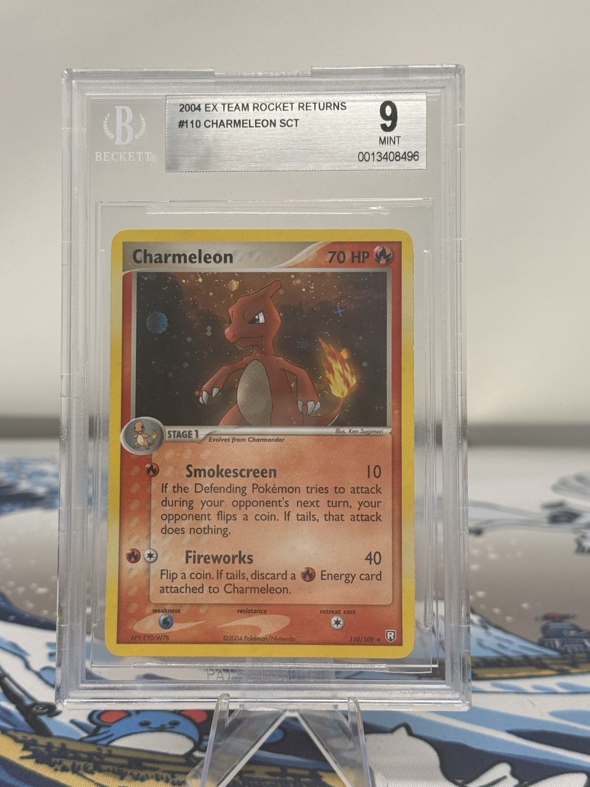 Pokemon 2004 Charmeleon Secret Rare 110/109 Holo EX Team Rocket Returns PSA 9