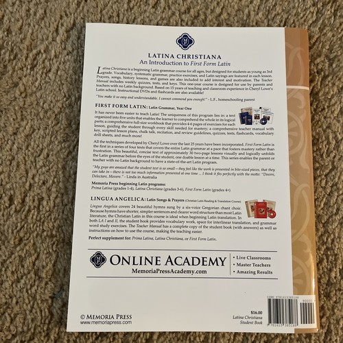 An Introduction To First Form Latin: Latina Christiana Student Book - Picture 2 of 8