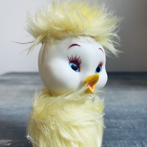 1950s Vintage Easter Unlimited Rubber Chick Made In Korea Yellow Kitschy Retro - Picture 6 of 11