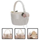 Romantic Wedding Flower Basket Cloth Petal Basket For Bride And Flower Girl