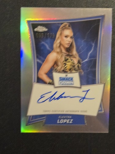 Elektra Lopez 2025 Topps Chrome WWE Blue Brand Auto #BBA-ELE Silver Ref. #/175 - Picture 5 of 10