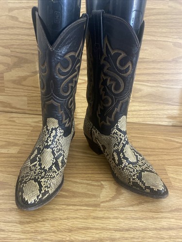 Panhandle Slim Python Snakeskin Western Cowboy Cowgirl Boots Women's Size 6.5 B - Picture 2 of 13
